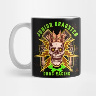 Junior Dragster Drag Racing Skull Pistons Spark Plugs Mug